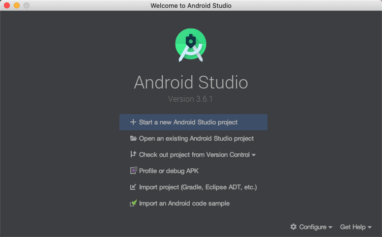 Welcome to Android Studio