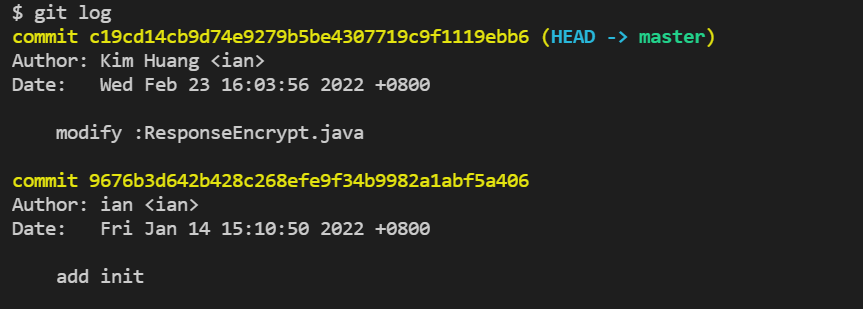 git log